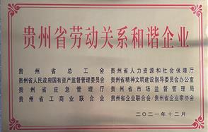 喜訊！川恒股份榮獲 “2021年度貴州省勞動關(guān)系和諧企業(yè)” 稱號